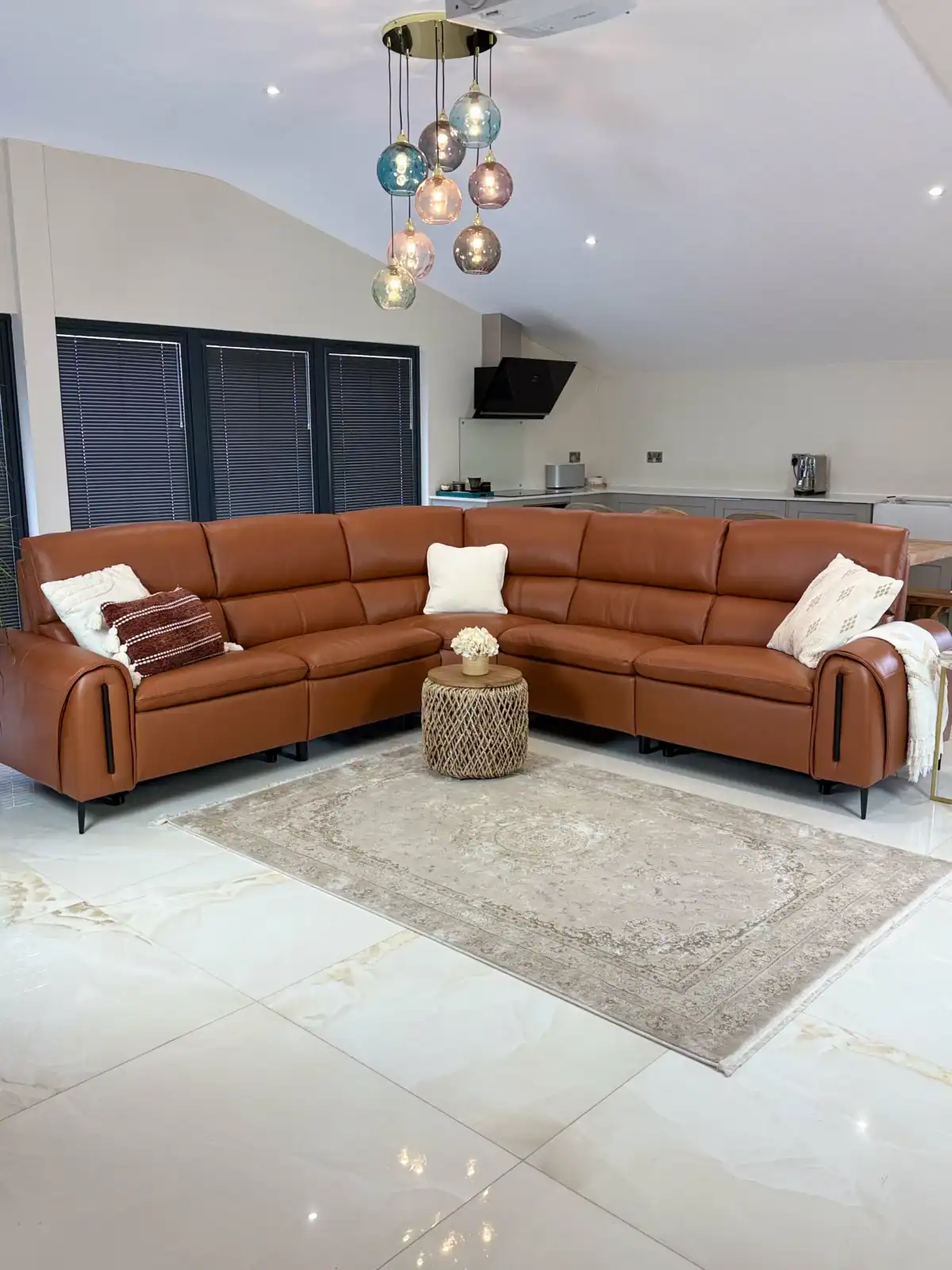 Arizona Electric Recliner Sofa Tan Large Corner, view 2