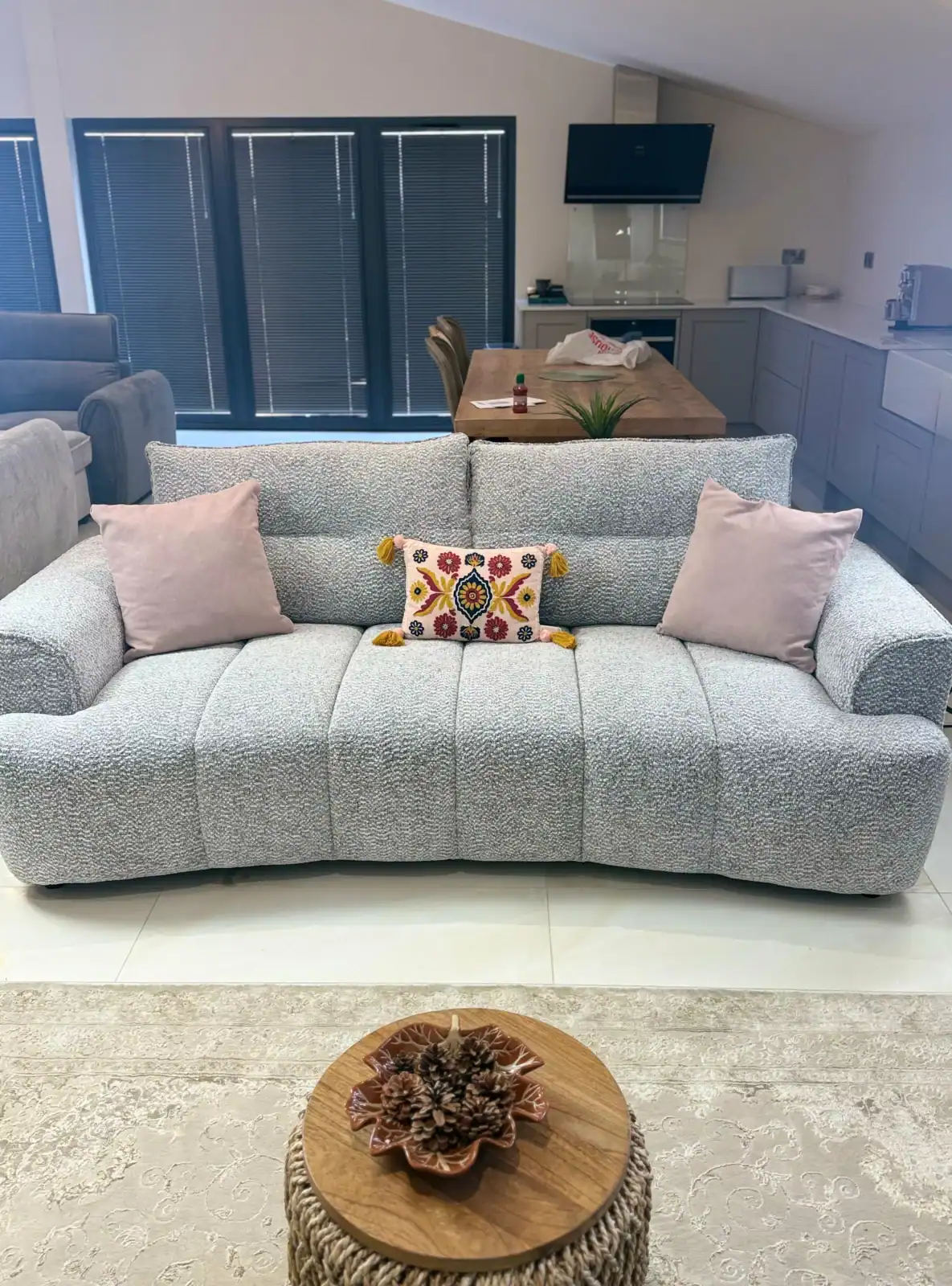 Cordova Sofa Grey 3 Seater, view 3