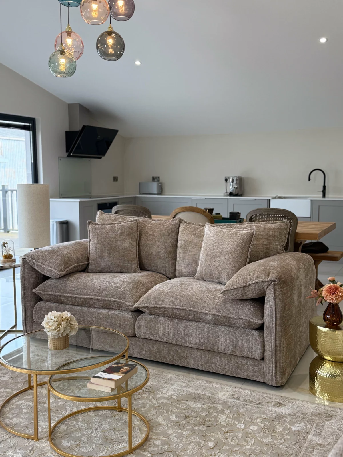 Solaya Sofa Beige 3 Seater, view 4