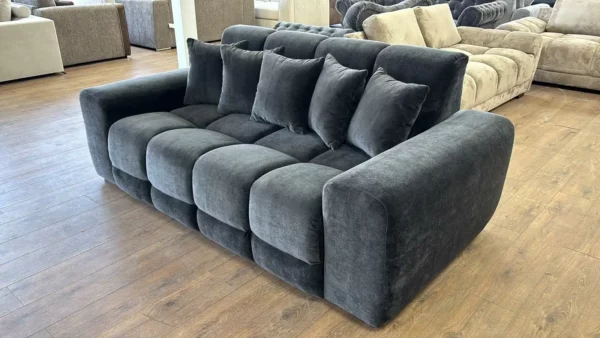 Jacob Sofa Black 3 Seater, view 3