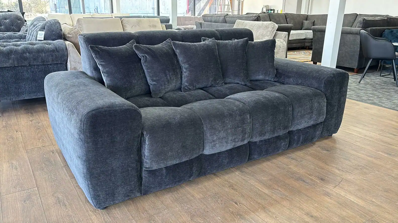 Jacob Sofa Black 3 Seater, view 4