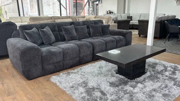 Jacob Sofa Black 4 Seater, view 5