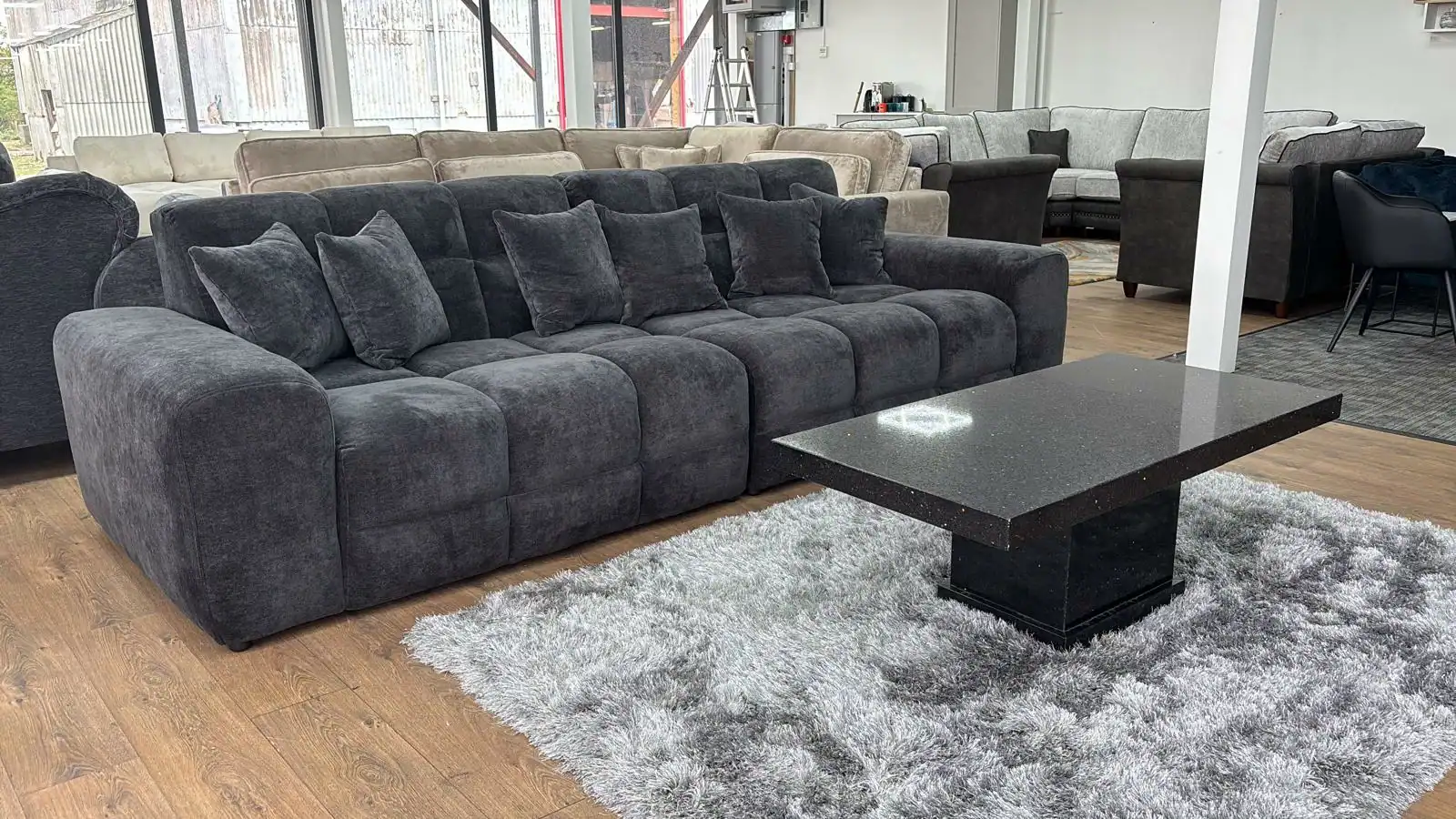 Jacob Sofa Black 4 Seater, view 5