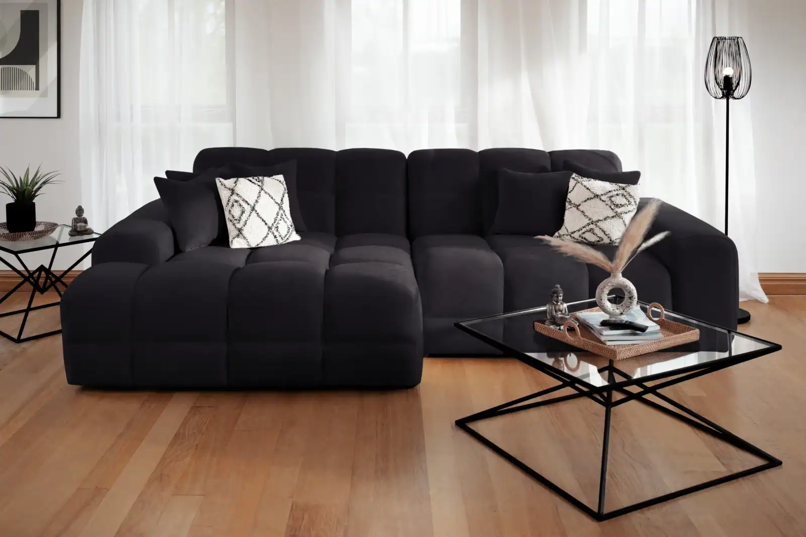 Jacob Sofa Black Left Hand Facing Corner, view 2