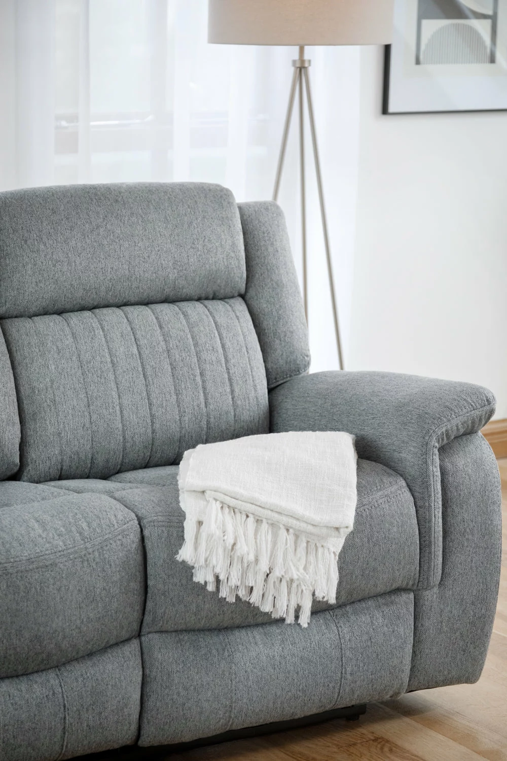 Linden Electric Recliner Sofa Grey 3 Seater, view 5