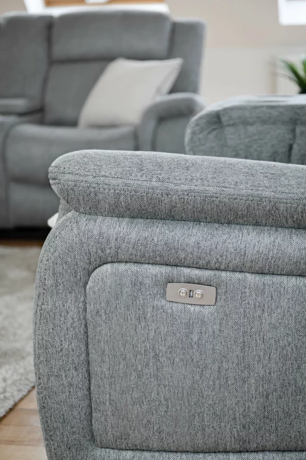 Linden Electric Recliner Sofa Grey 3 Seater, view 7