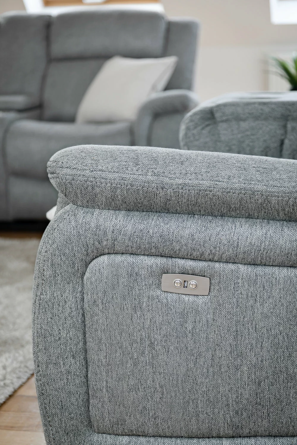 Linden Electric Recliner Sofa Grey 3 Seater, view 7