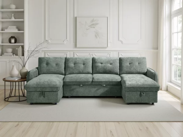 Moscow Sofabed Green U Shape Corner, view 2