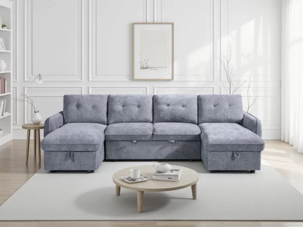 Moscow Sofabed Grey U Shape Corner, view 2