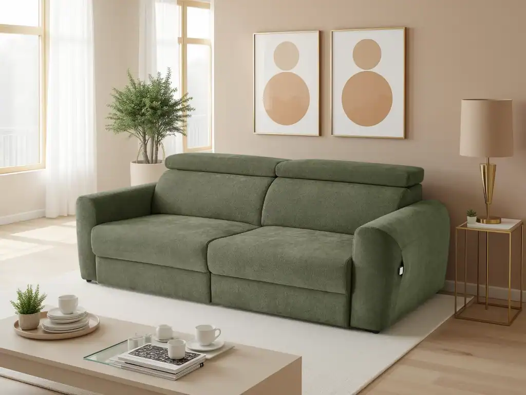 Dakota Electric Sofabed Green 3 Seater