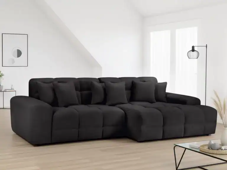 Jacob Sofa Black Right Hand Facing Corner