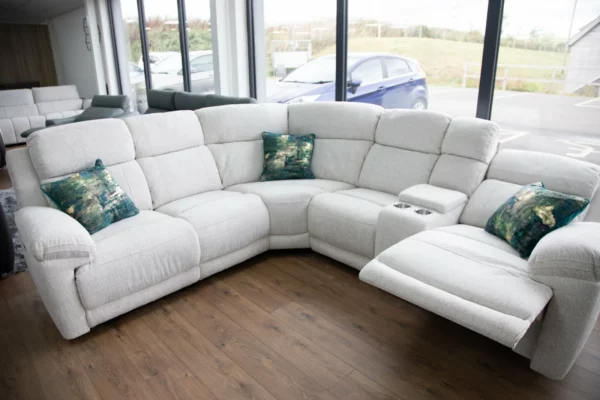 Owen Electric Recliner Sofa Beige Large Corner, view 3