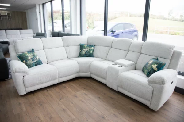Owen Electric Recliner Sofa Beige Large Corner, view 4