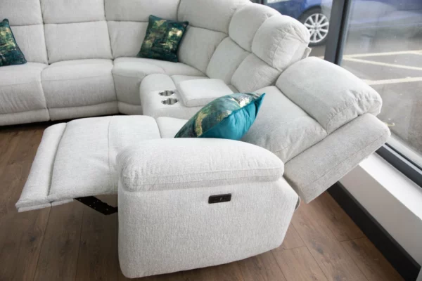 Owen Electric Recliner Sofa Beige Large Corner, view 9