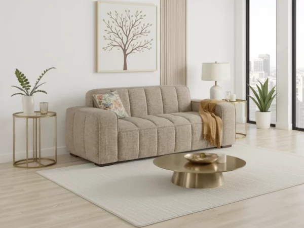 Paris Sofa Beige 3 Seater