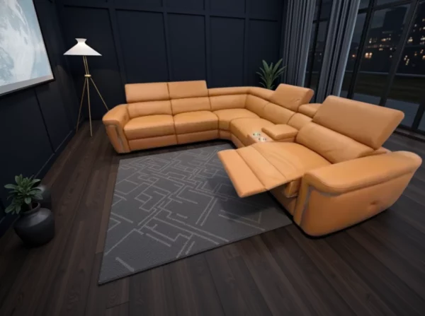 Somerville Electric Recliner Sofa Tan Large Corner, view 2