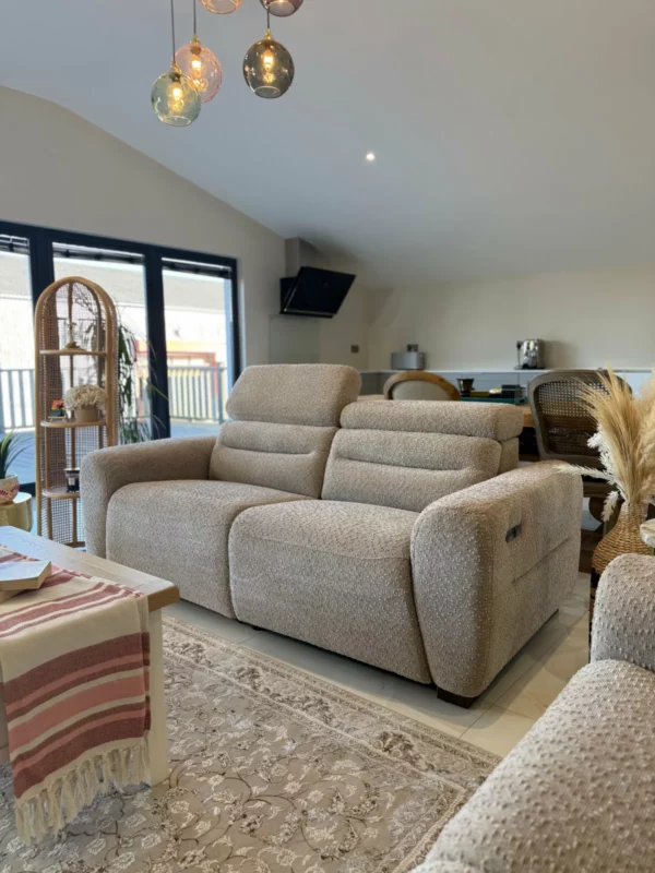 Tokyo Electric Recliner Beige 3 Seater, view 3
