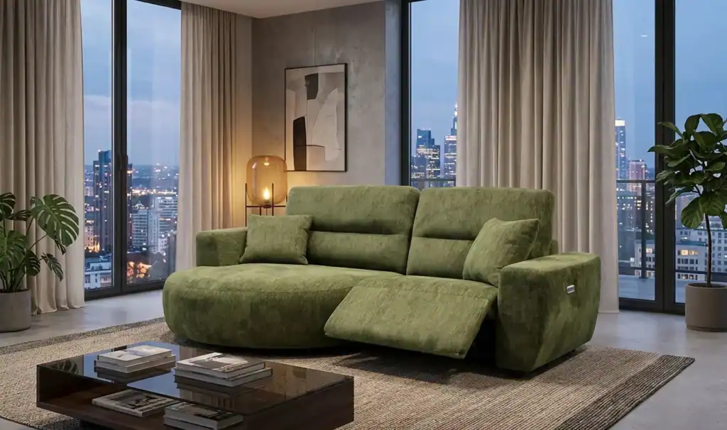 Denver Sofa Green Electric Recliner Left Hand