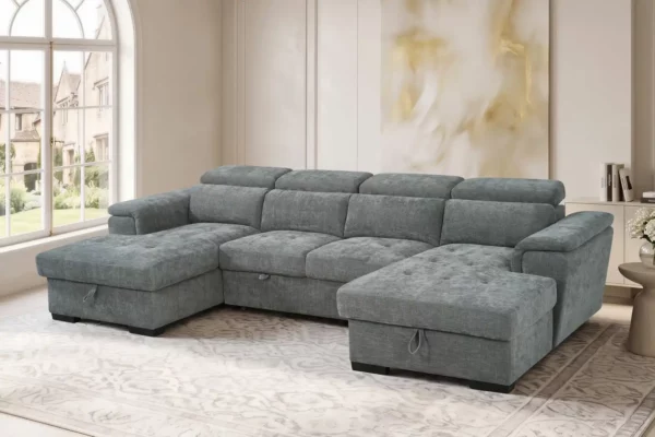 Alaya Sofabed Grey U Shape Corner