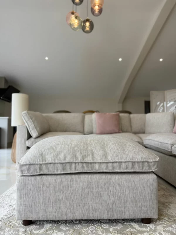 Santorini Sofa Grey Large Corner with Footstool, view 10