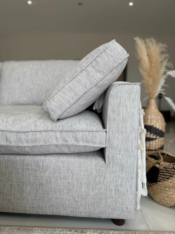 Santorini Sofa Grey Large Corner with Footstool, view 7