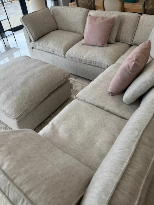Santorini Sofa Grey Large Corner with Footstool, view 8