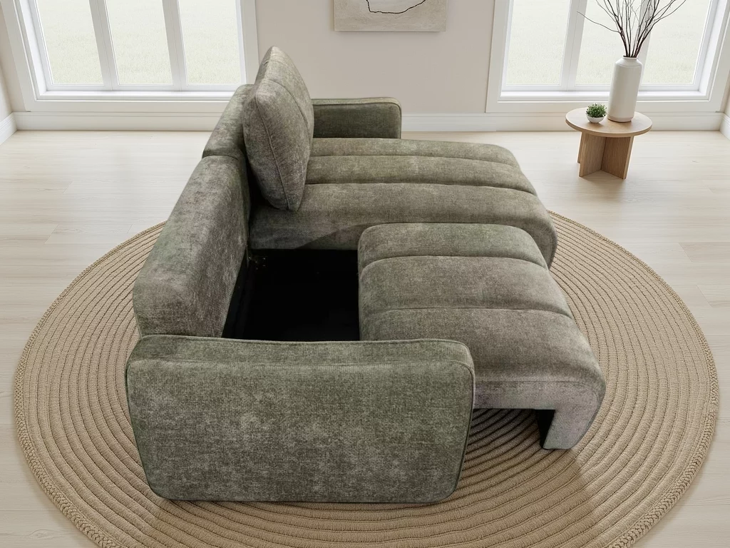 Portland Universal Corner Sofabed Green, view 4