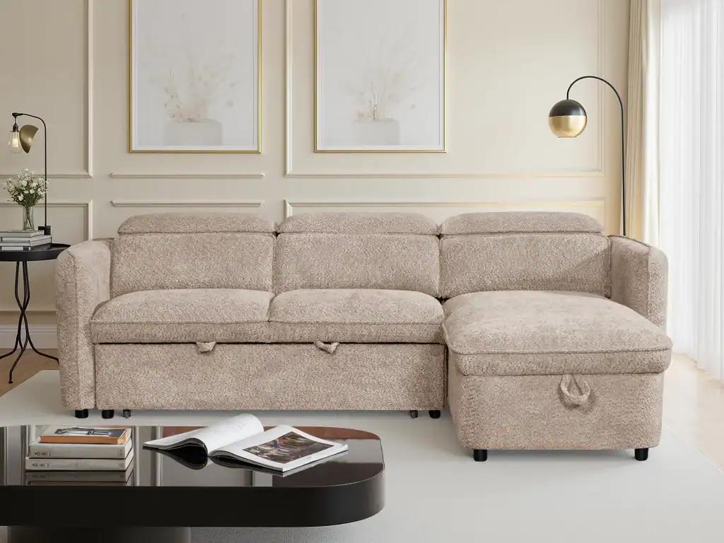 Capri Sofabed Beige Universal Corner, view 2